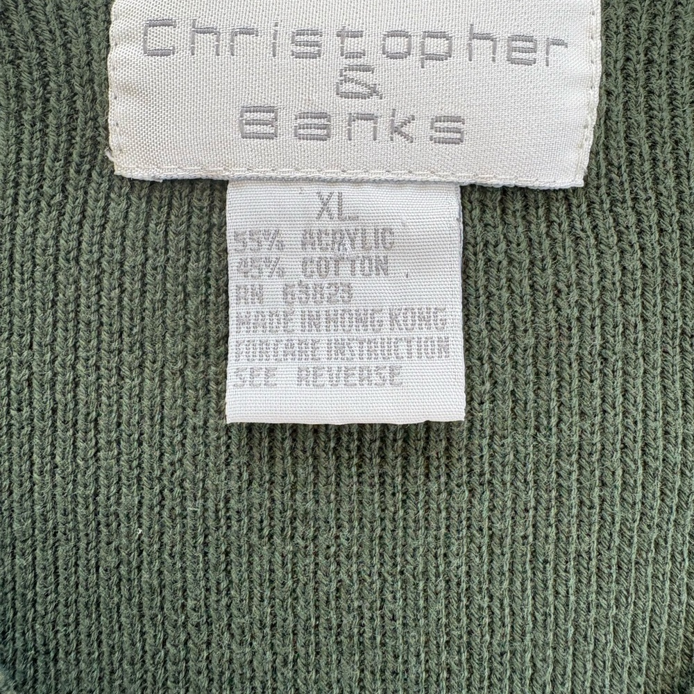 Vintage Hunter Green Knit Cardigan with Embroidered detailing XL - Picture 3 of 7